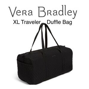 🖤NEW Vera Bradley XL Traveler Duffel Bag - Black Microfiber